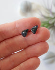 Blue Tigers Eye Stud Earrings - Sterling Silver