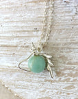 Amazonite Crystal Unicorn Charm Necklace - Italian Sterling Silver DesignsbyNatureGems
