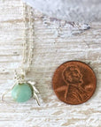 Amazonite Crystal Unicorn Charm Necklace - Italian Sterling Silver DesignsbyNatureGems