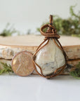 Common Opal Pendant Necklace - Antique Brass Designs by Nature Gems