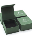 Designs by Nature Gems branded jewelry box — gift-ready packaging included with every raw ruby gold vermeil stud earring purchase