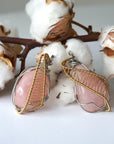 Gold Rose Quartz Crystal Necklace - White Gold/Gold Plated DesignsbyNatureGems