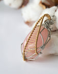 Gold Rose Quartz Crystal Necklace - White Gold/Gold Plated DesignsbyNatureGems