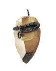 Men's Flint Arrowhead Pendant Necklace - Dark Blue Wire Wrapped DesignsbyNatureGems