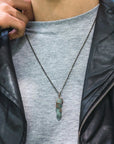 Natural Green Aventurine Crystal Pendant Necklace DesignsbyNatureGems