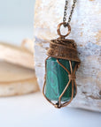 Raw Malachite Pendant Necklace - Antique Bronze DesignsbyNatureGems