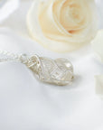 Rock Crystal Silver Pendant Necklace (Clear Quartz) DesignsbyNatureGems