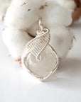 Rock Crystal Silver Pendant Necklace (Clear Quartz) DesignsbyNatureGems