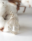 Rock Crystal Silver Pendant Necklace (Clear Quartz) DesignsbyNatureGems