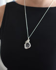 Rock Crystal Silver Pendant Necklace (Clear Quartz) DesignsbyNatureGems