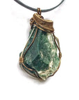 Wire Wrapped Raw Bloodstone Crystal Necklace - March Birthstone Necklace DesignsbyNatureGems