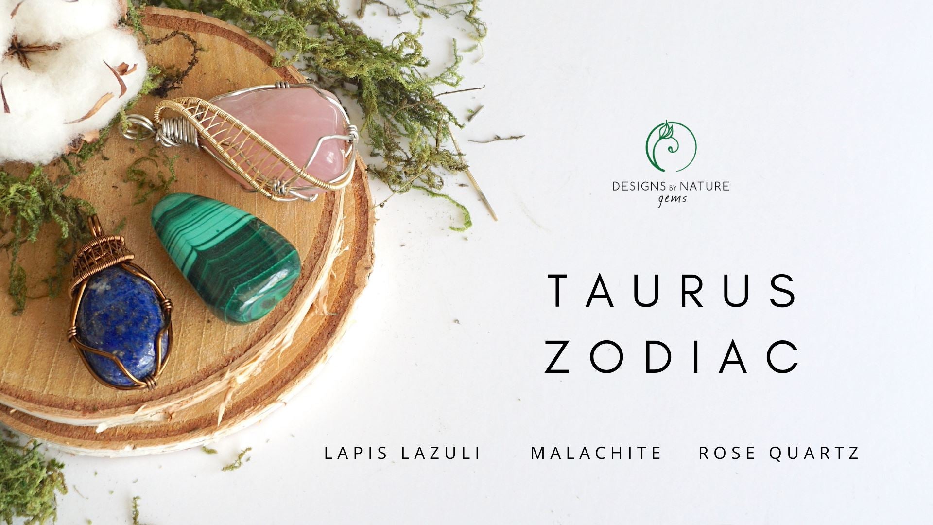 Taurus Zodiac Crystals: Malachite, Lapis Lazuli and Rose Quartz