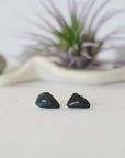 Blue Tigers Eye Stud Earrings - Sterling Silver