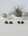 Blue Tigers Eye Stud Earrings - Sterling Silver