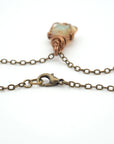 Opal Birthstone Necklace – Classic Bronze Wrap