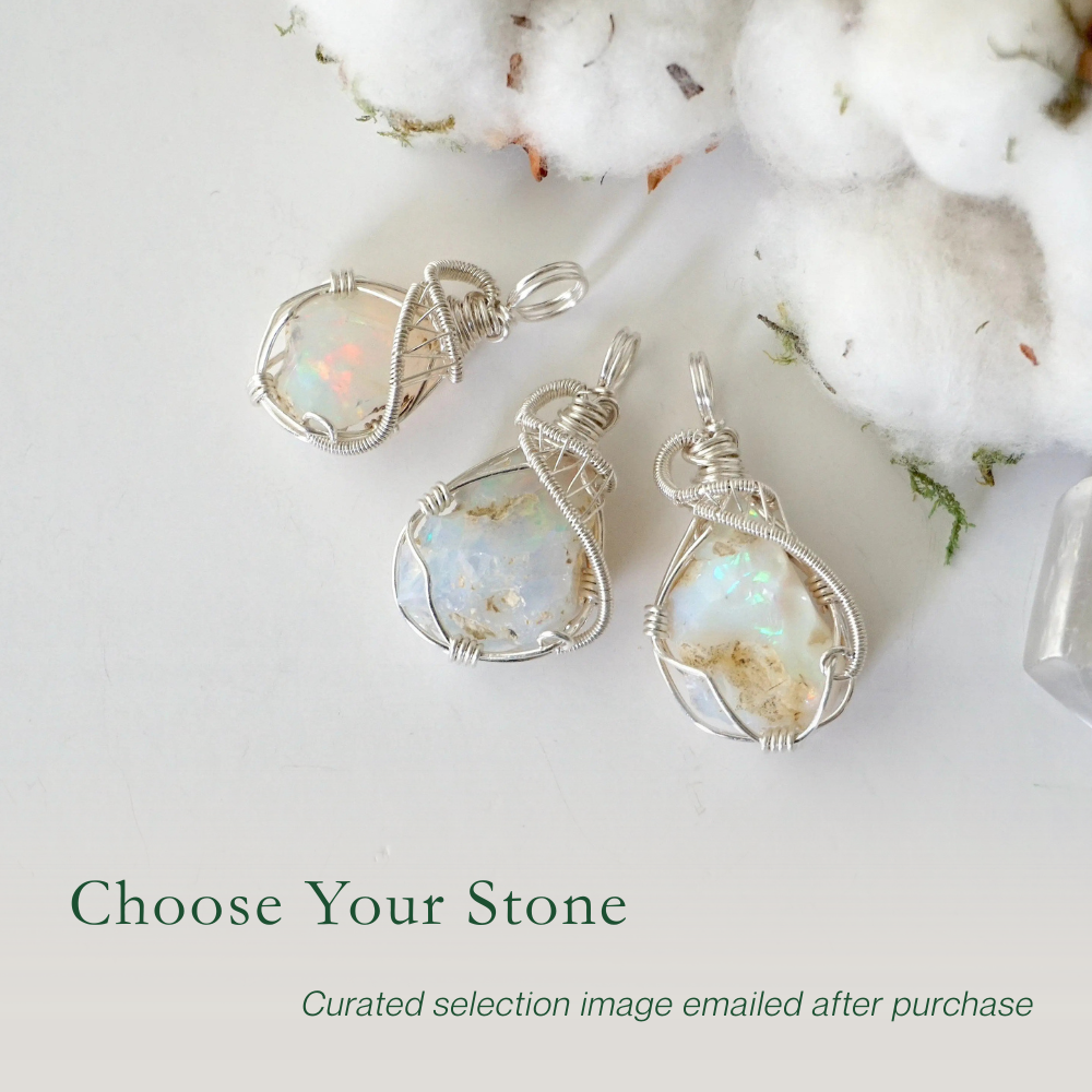 Fire Opal Necklace - Sterling Silver