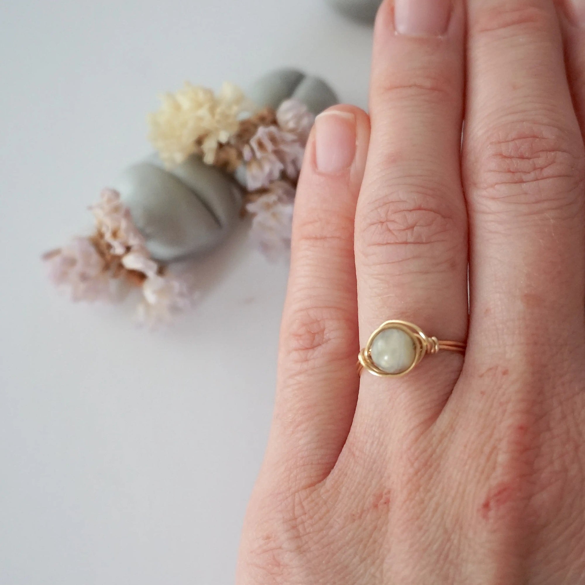 Simple Birthstone Ring - Peruvian Opal Designs by Nature Gems