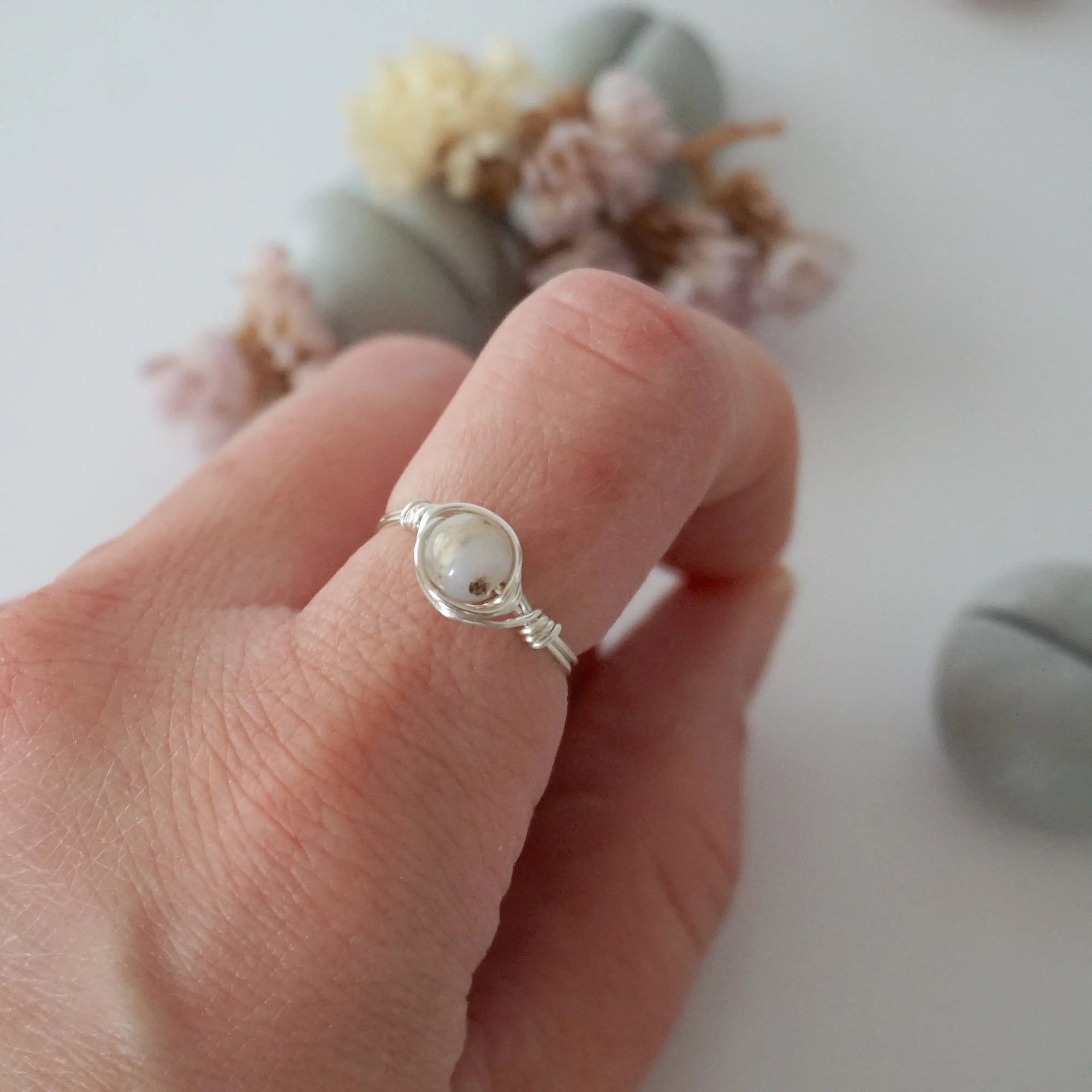 Simple Birthstone Ring - Peruvian Opal Designs by Nature Gems