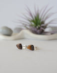 Tiger's Eye Stud Earrings - Sterling Silver