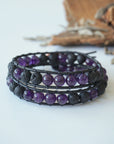 Amethyst Wrap Bracelet - Aromatherapy Designs by Nature Gems