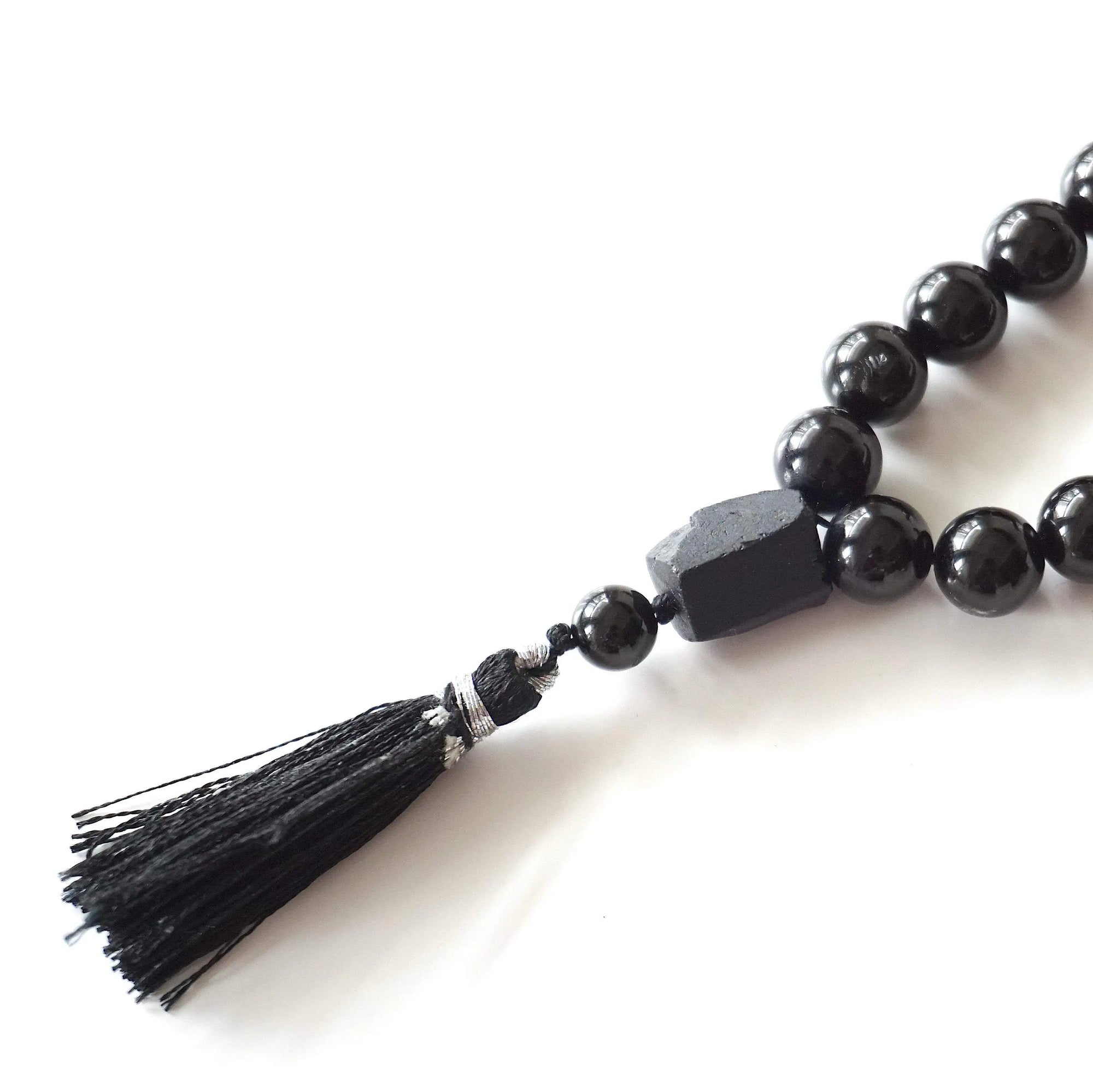 Black Tourmaline Mala Necklace DesignsbyNatureGems
