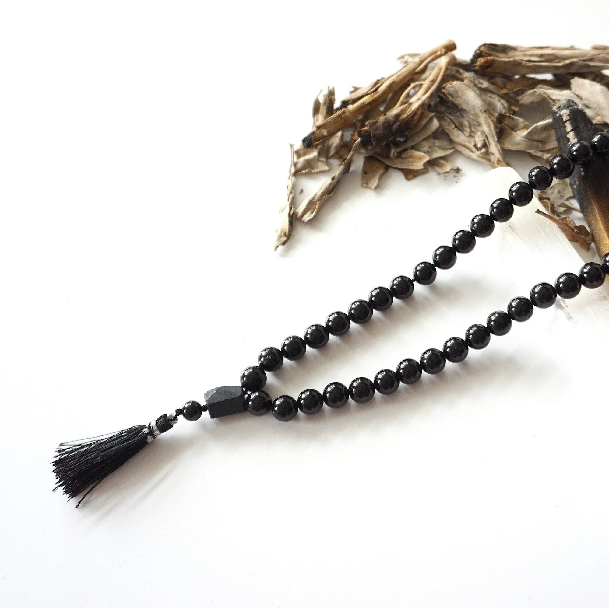 Black Tourmaline Mala Necklace DesignsbyNatureGems