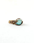 Blue Amazonite Healing Crystal Statement Ring in Antique Bronze DesignsbyNatureGems