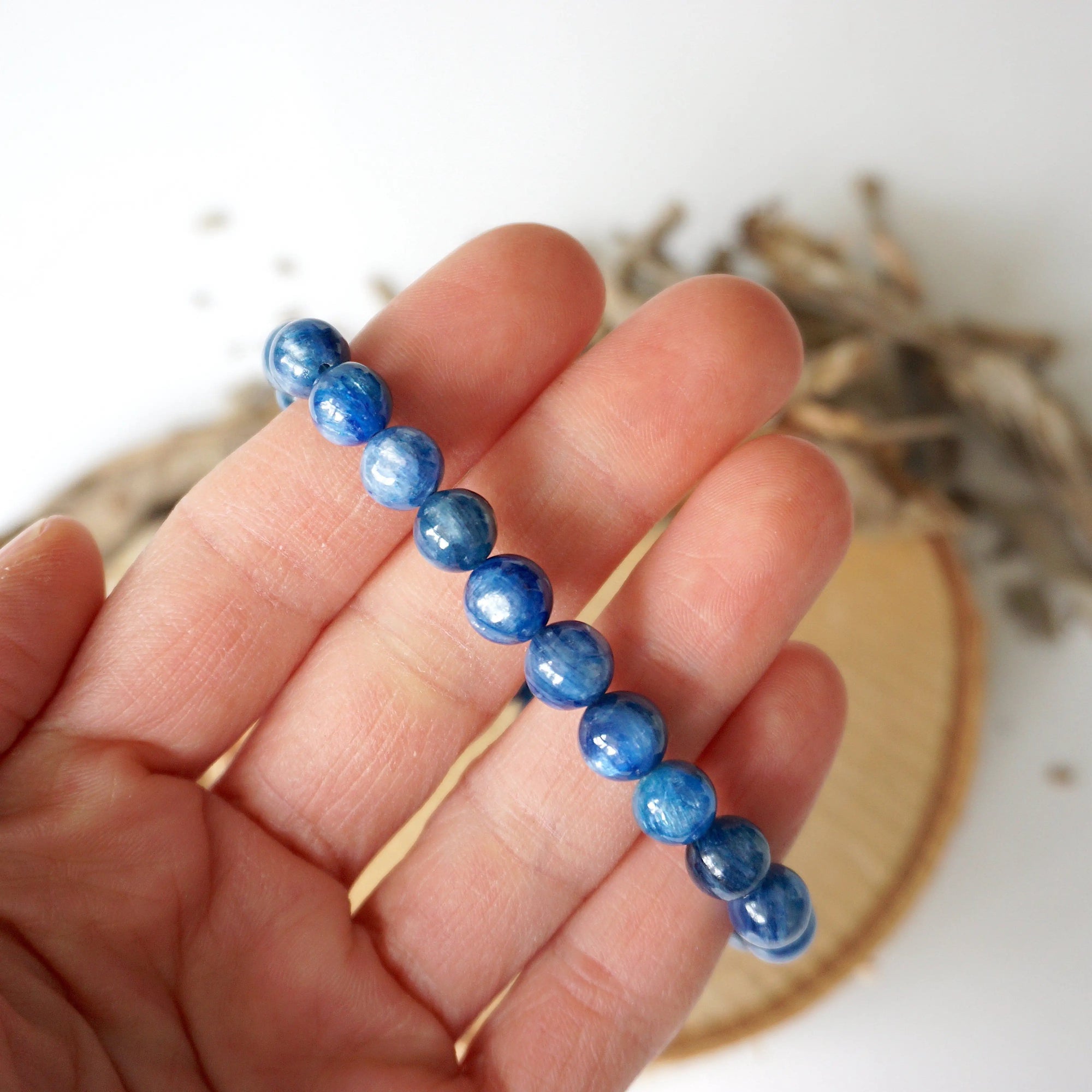 Blue Apatite Healing Crystal - Mala Bracelet DesignsbyNatureGems