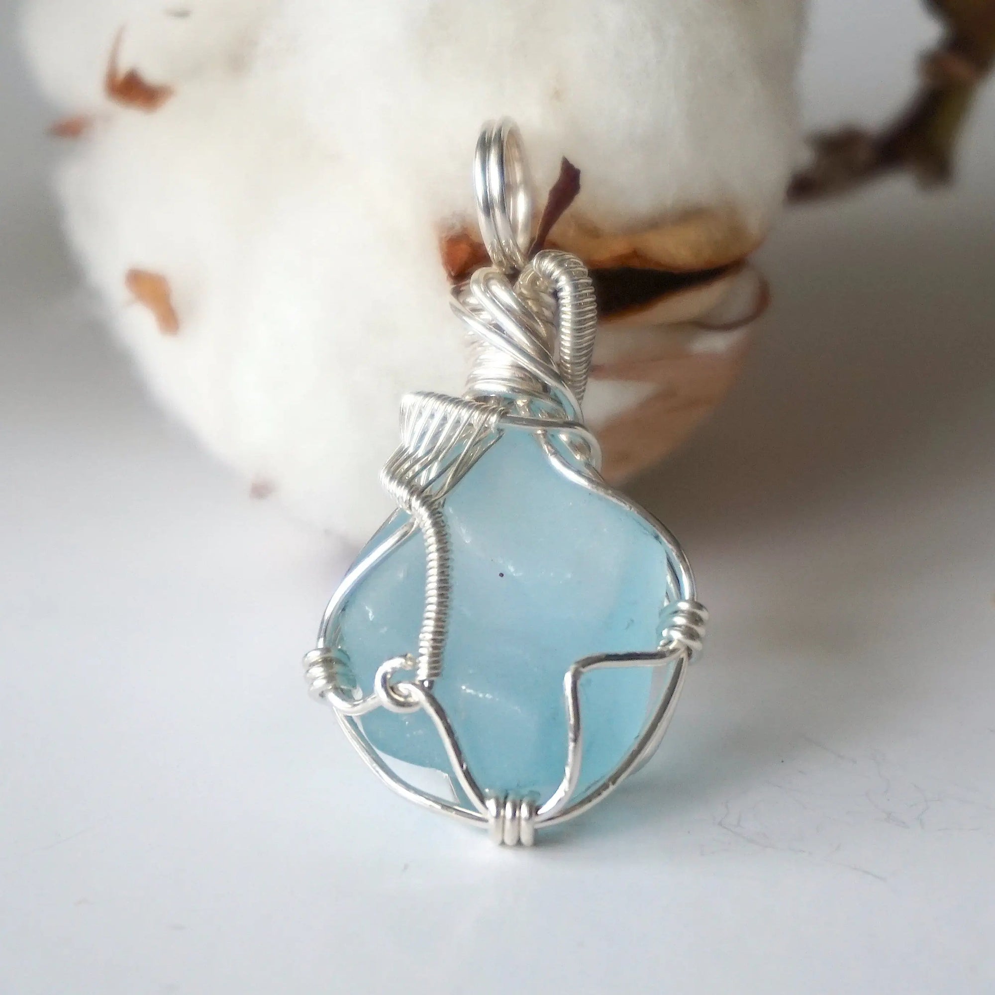 Blue Topaz Pendant - Sterling Silver Designs by Nature Gems