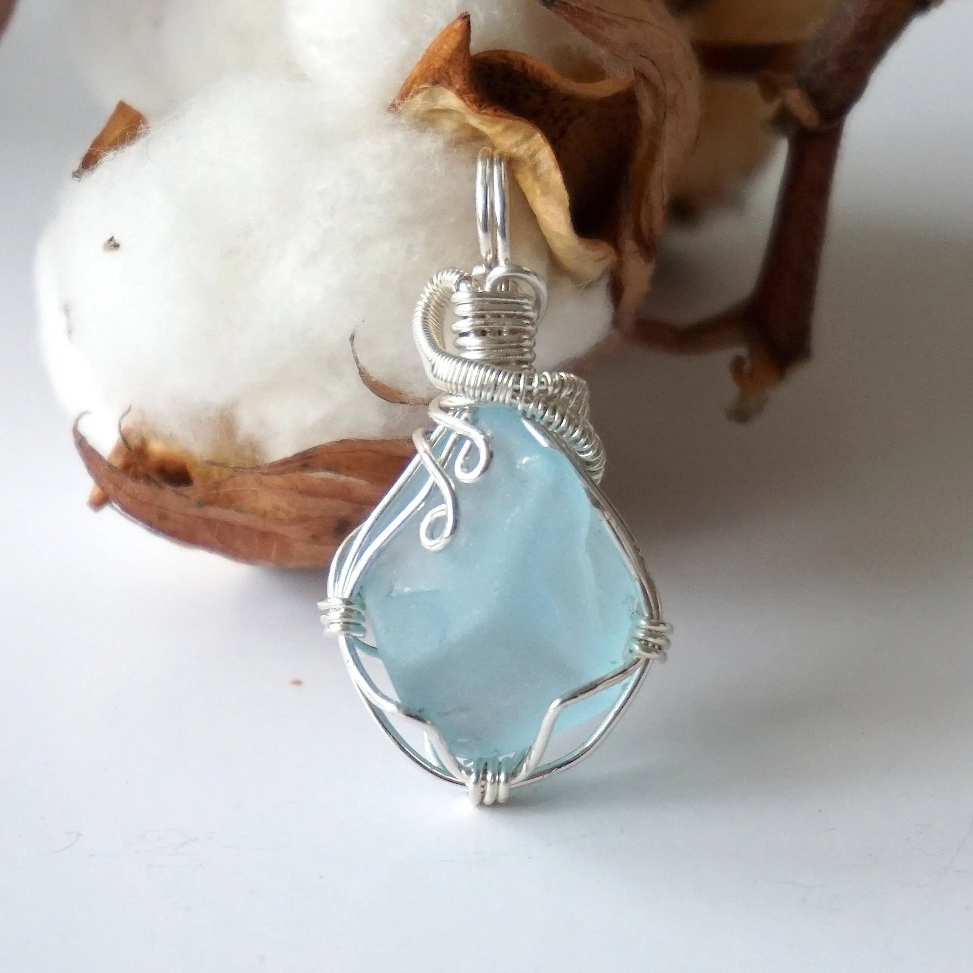 Blue Topaz Pendant - Sterling Silver Designs by Nature Gems