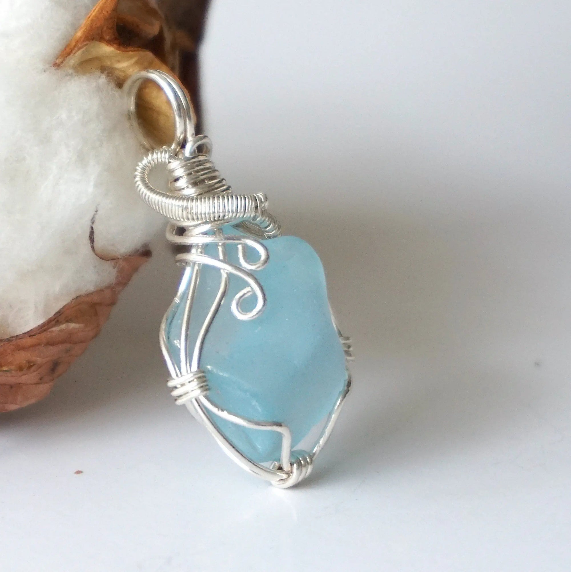 Blue Topaz Pendant - Sterling Silver Designs by Nature Gems
