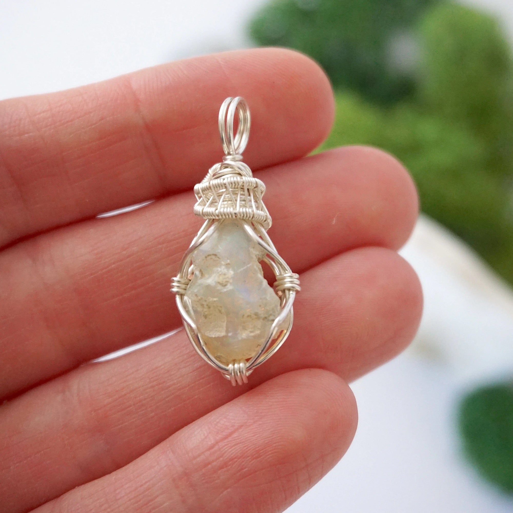 CHECK INFO Fire Opal Necklace - Silver Plated Pendant Designs by Nature Gems