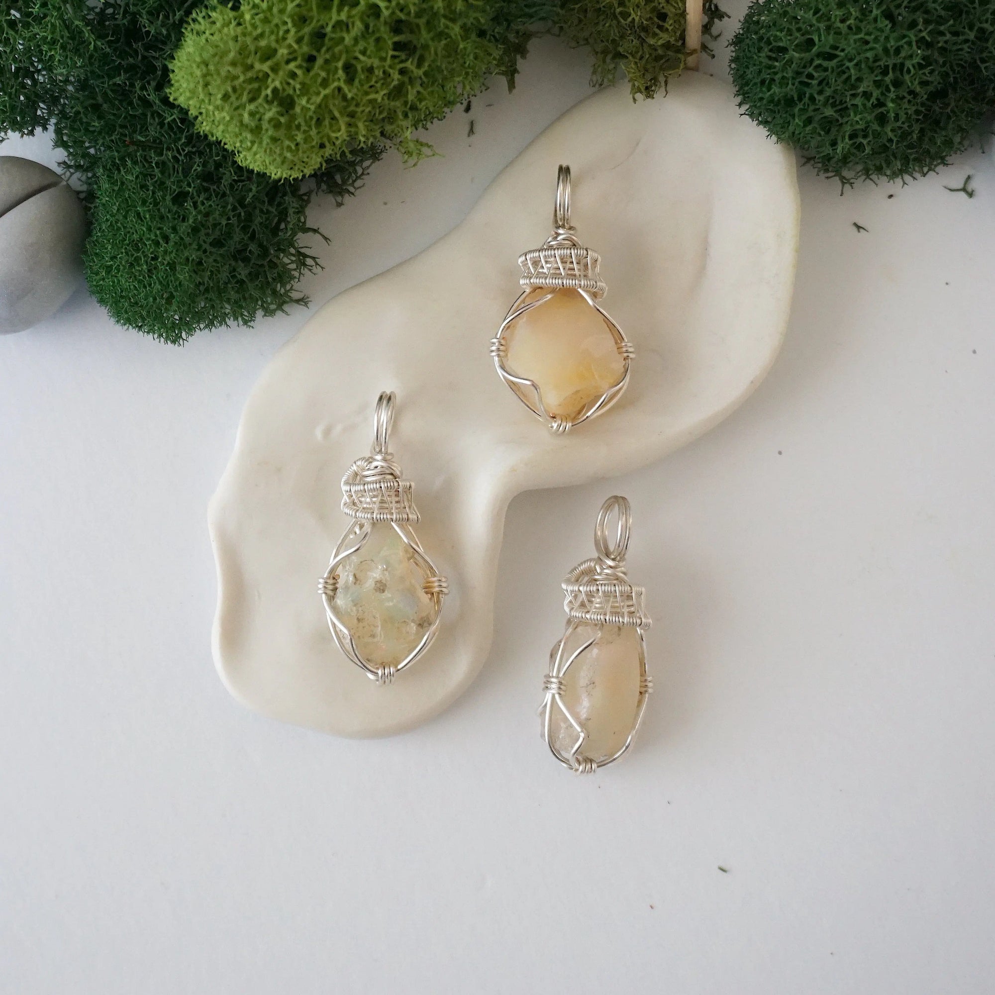 CHECK INFO Fire Opal Necklace - Silver Plated Pendant Designs by Nature Gems