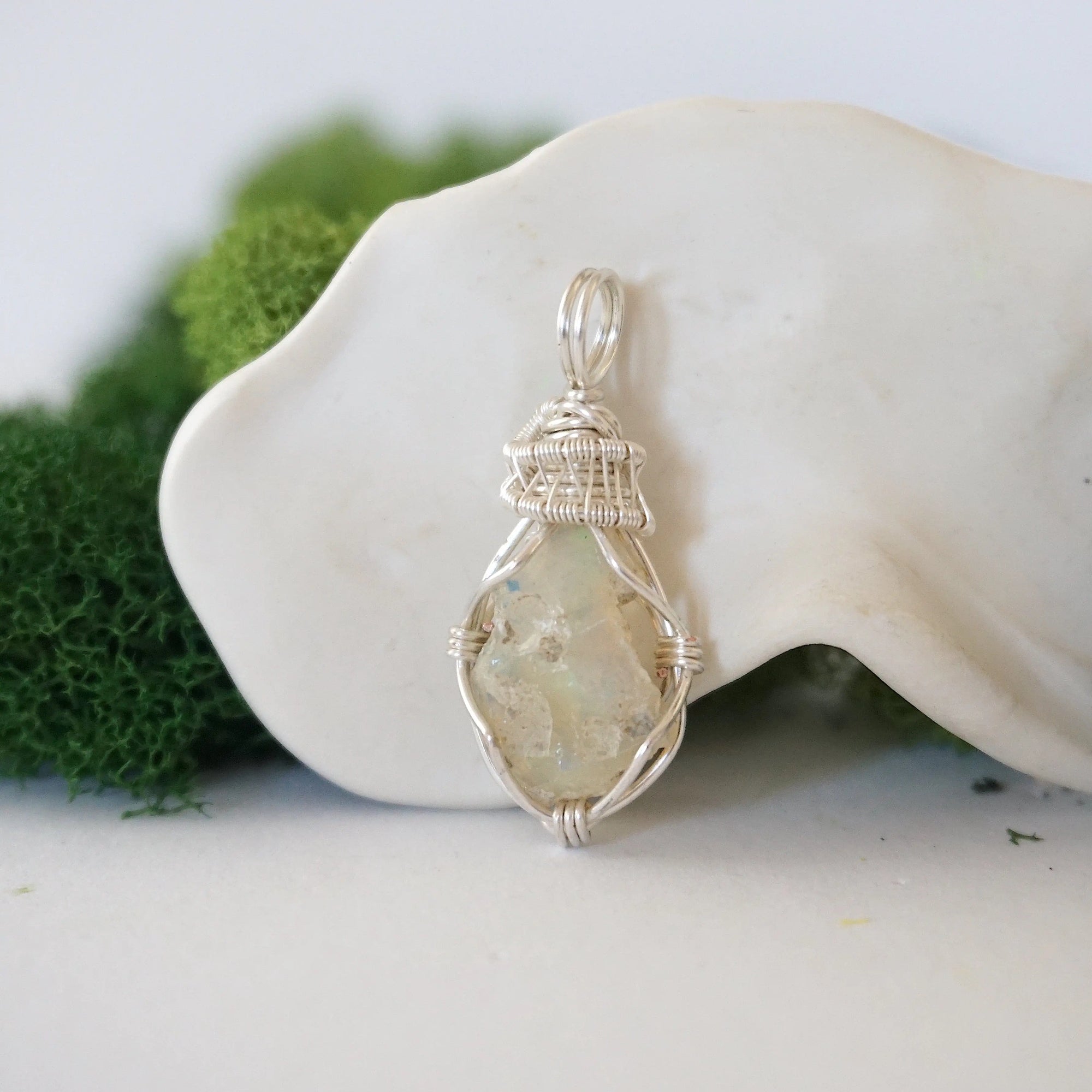 CHECK INFO Fire Opal Necklace - Silver Plated Pendant Designs by Nature Gems