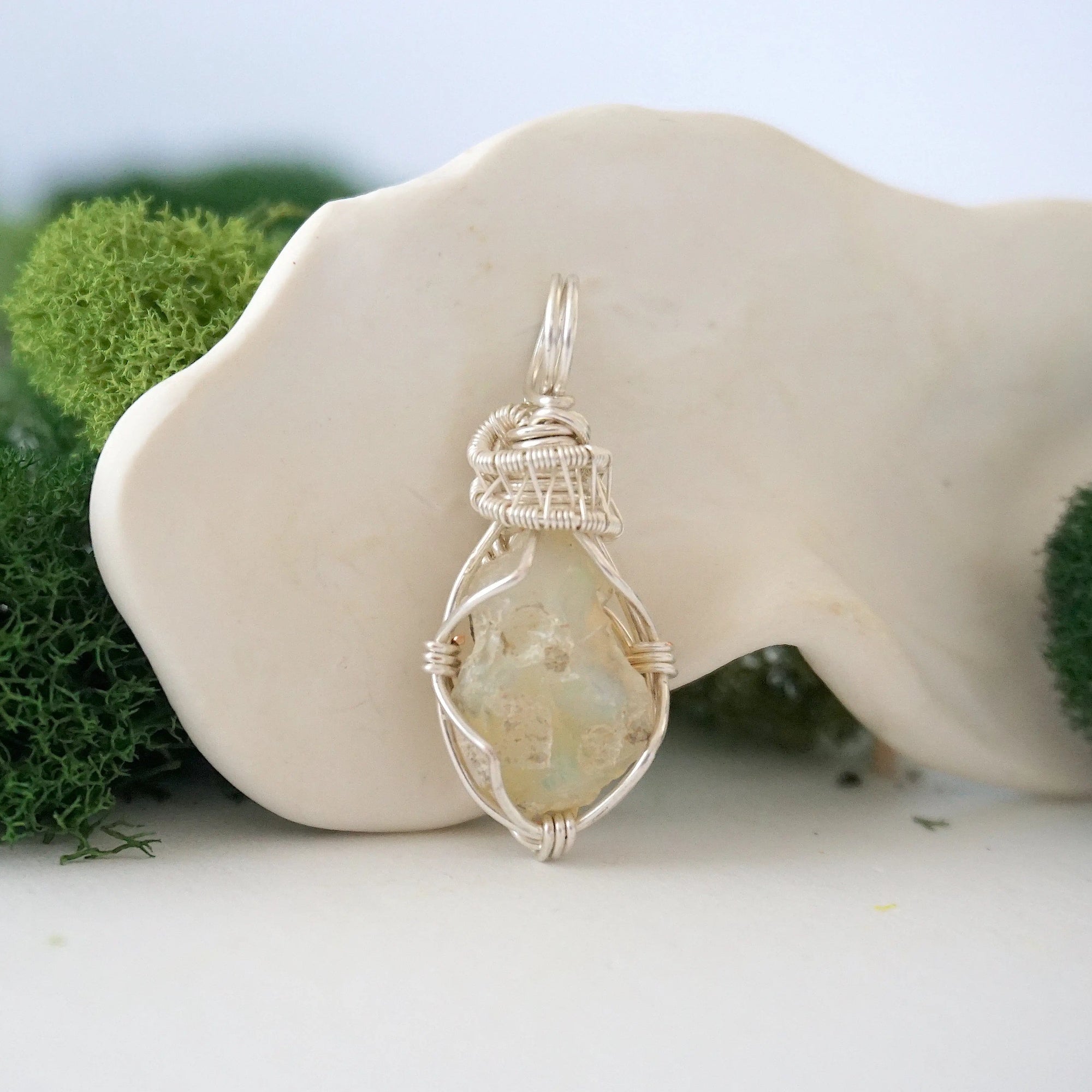 CHECK INFO Fire Opal Necklace - Silver Plated Pendant Designs by Nature Gems