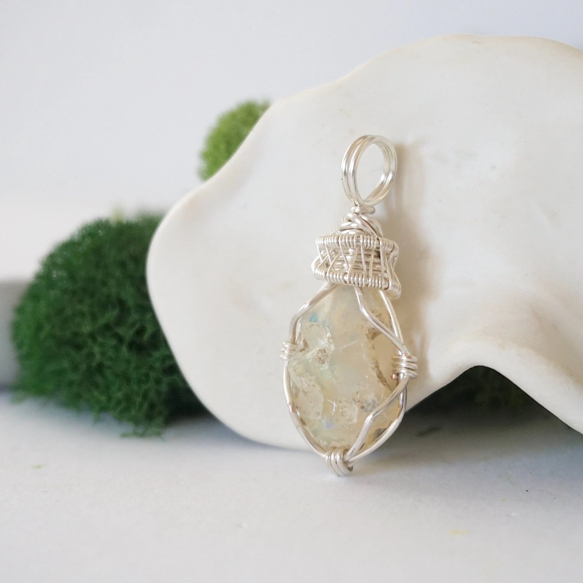 CHECK INFO Fire Opal Necklace - Silver Plated Pendant Designs by Nature Gems