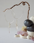 Clear Quartz Silver Plated Hoop Earring Designs by Nature Gems