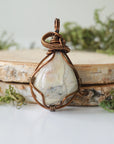Common Opal Pendant Necklace - Antique Brass Designs by Nature Gems