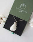 Rainbow moonstone necklace in Designs by Nature Gems branded jewelry box ready for gifting