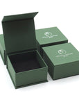 Designs by Nature Gems jewelry gift box — raw peridot stud earrings in 925 sterling silver, handcrafted August birthstone crystal earrings, Toronto artisan jewelry