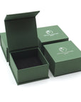 Designs by Nature Gems jewelry box packaging for handcrafted emerald and lotus necklace for women