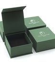 Designs by Nature Gems jewelry box packaging for handcrafted emerald and lotus necklace for women
