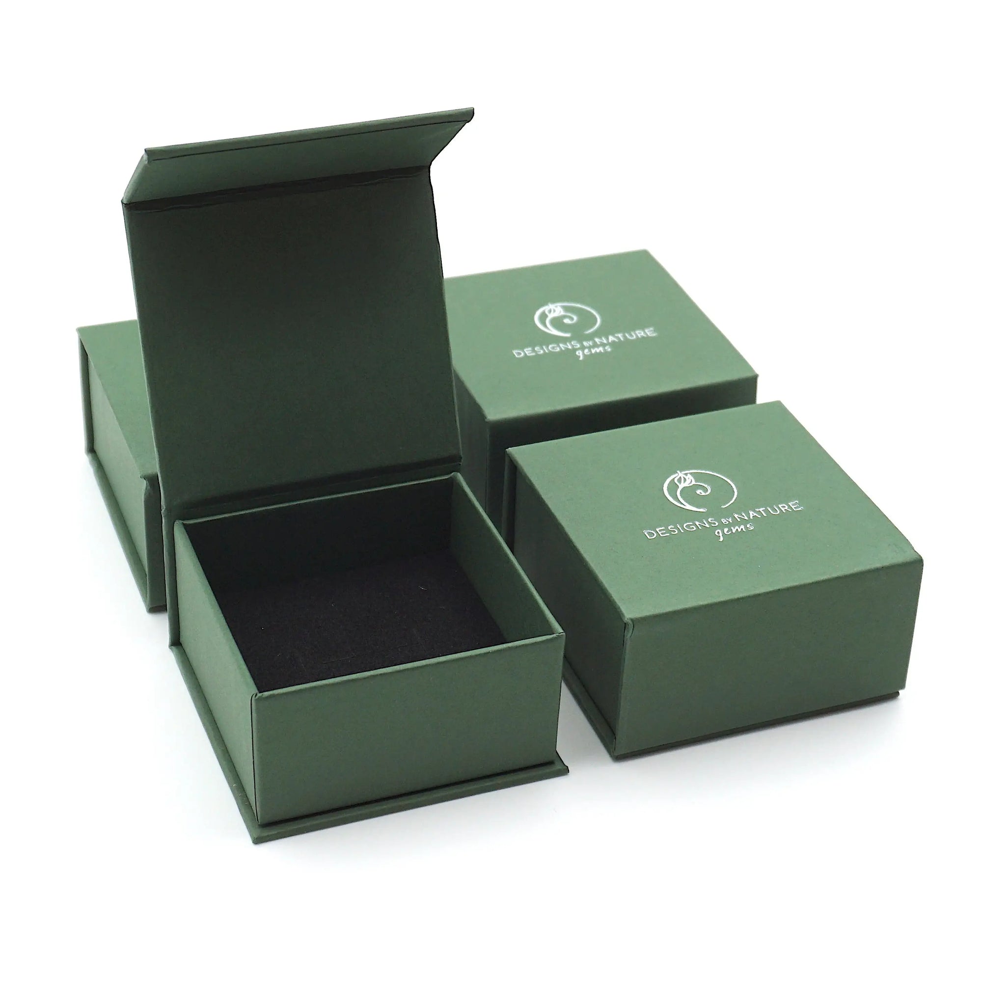 Branded Designs by Nature Gems jewelry box for minimalist aquamarine necklace in gold, luxury handcrafted gift packaging