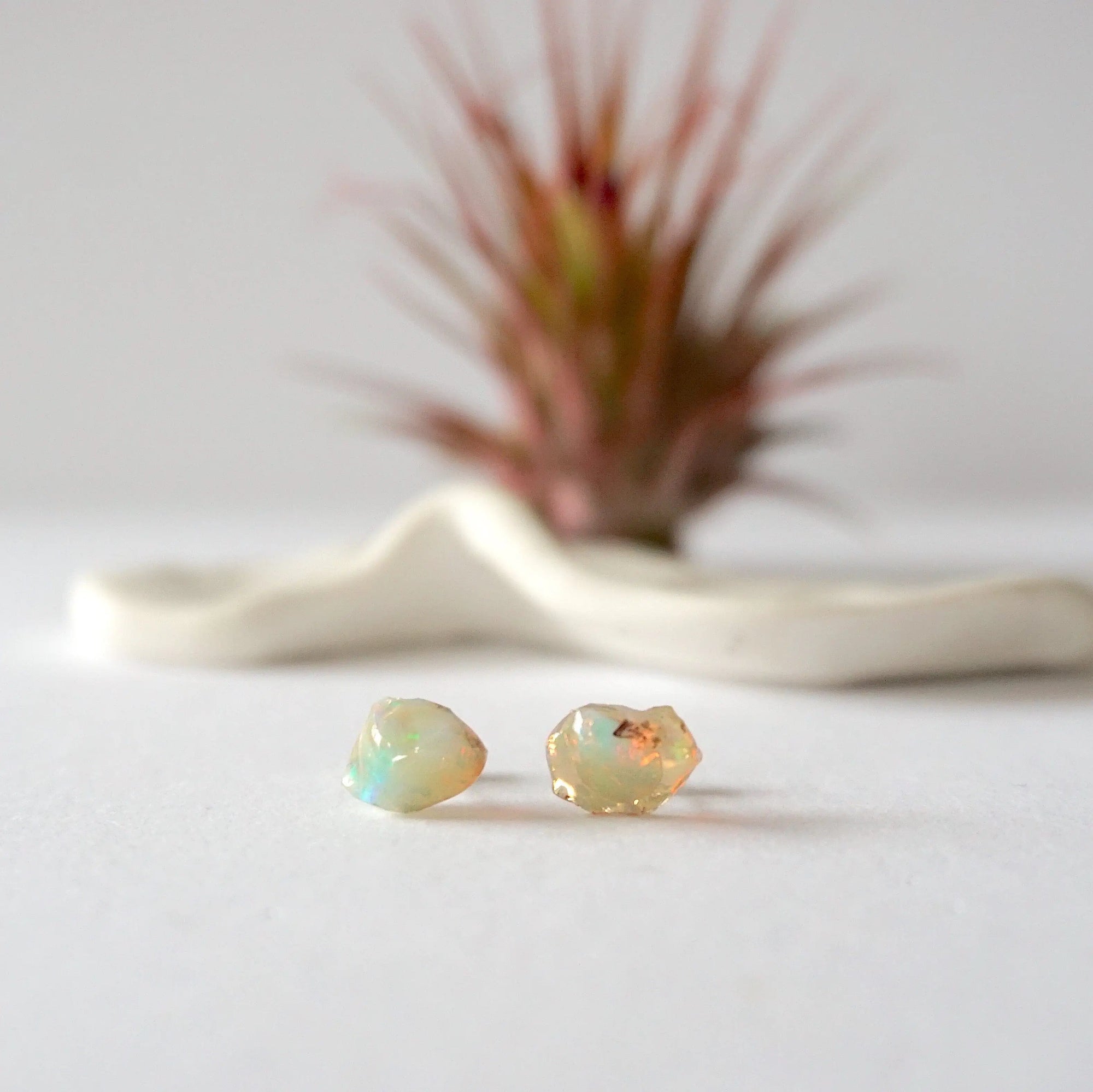 Fire Opal Stud Earrings DesignsbyNatureGems