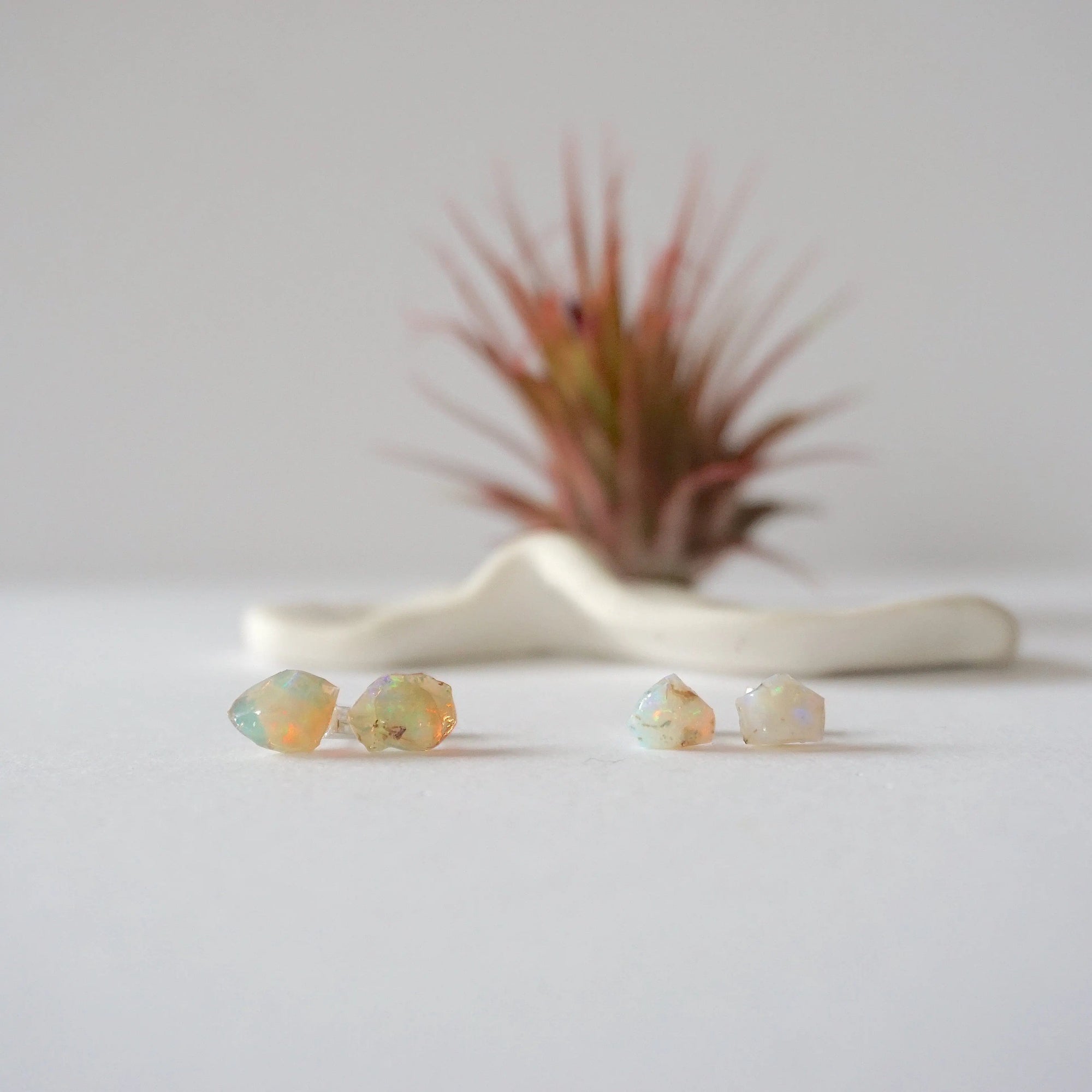 Fire Opal Stud Earrings DesignsbyNatureGems