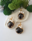 Three different garnet and freshwater pearl pendants, natural stone variation reference, handmade jewelry