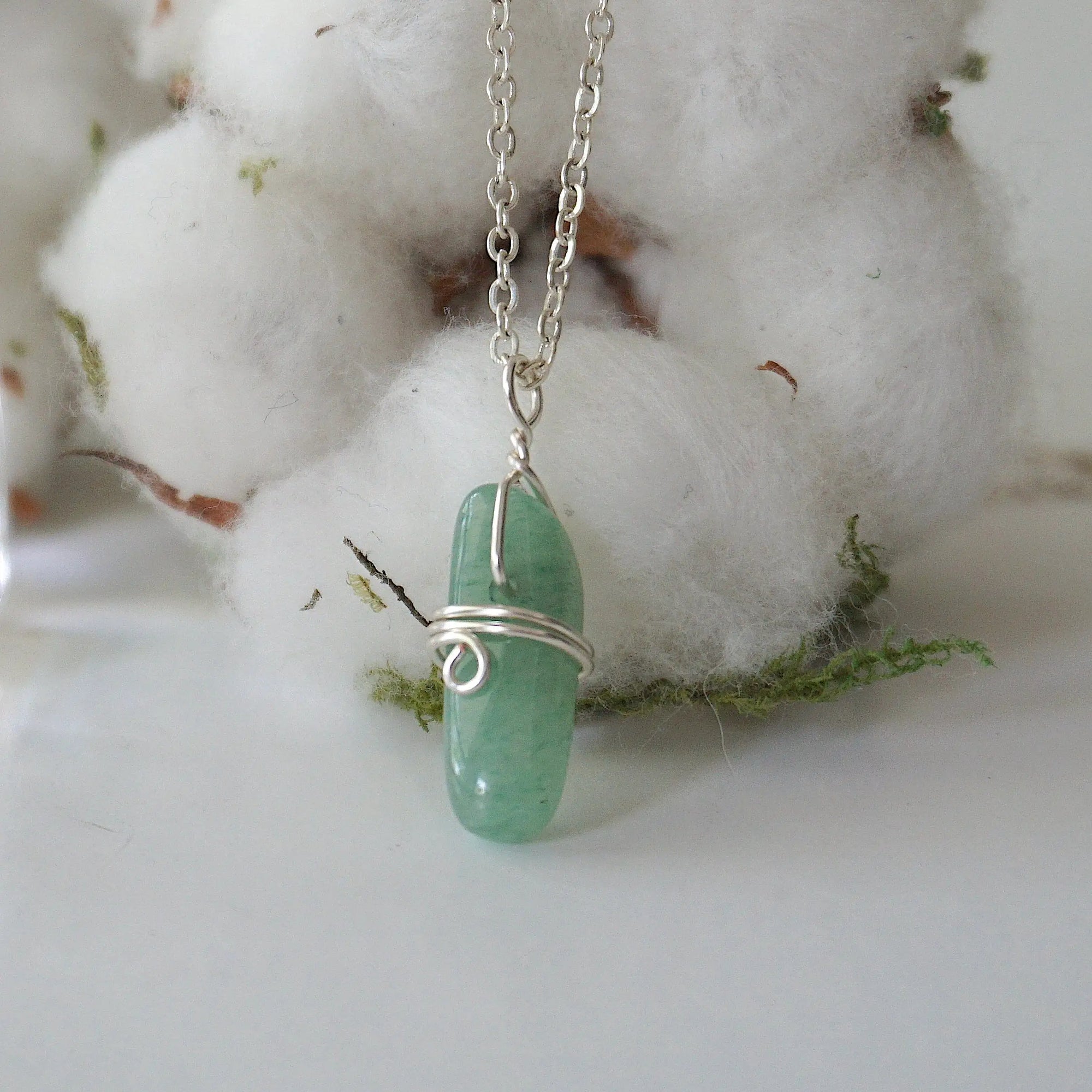 Green Aventurine Crystal Charm Necklace DesignsbyNatureGems