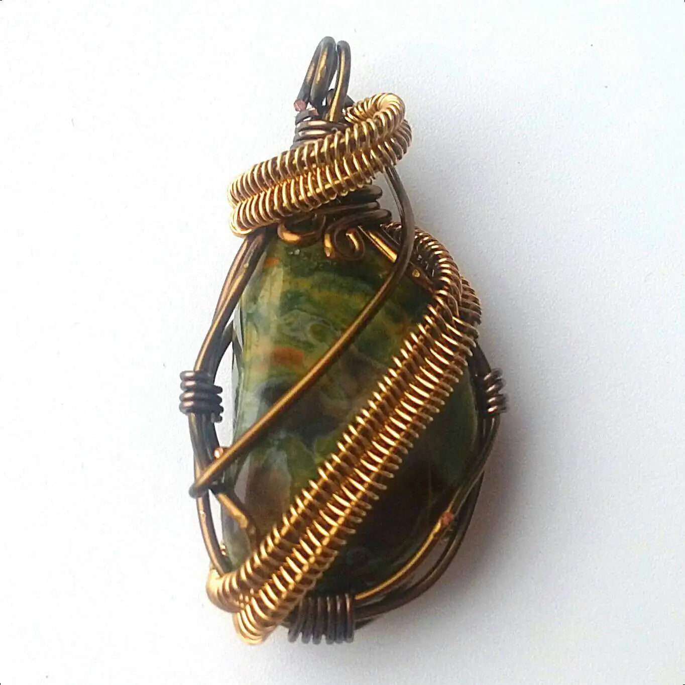 Green Rainforest Jasper Crystal Necklace DesignsbyNatureGems