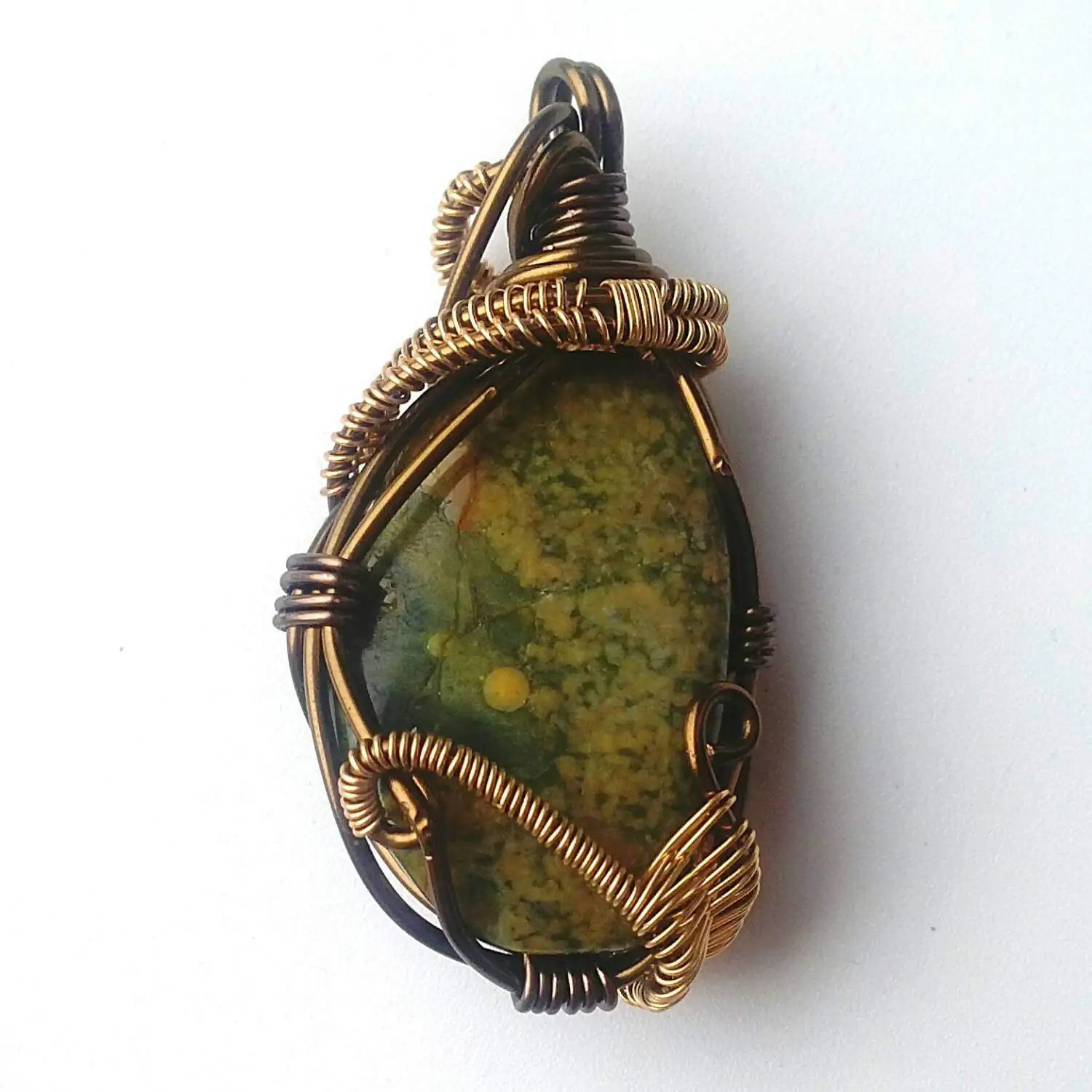 Green Rainforest Jasper Crystal Necklace DesignsbyNatureGems