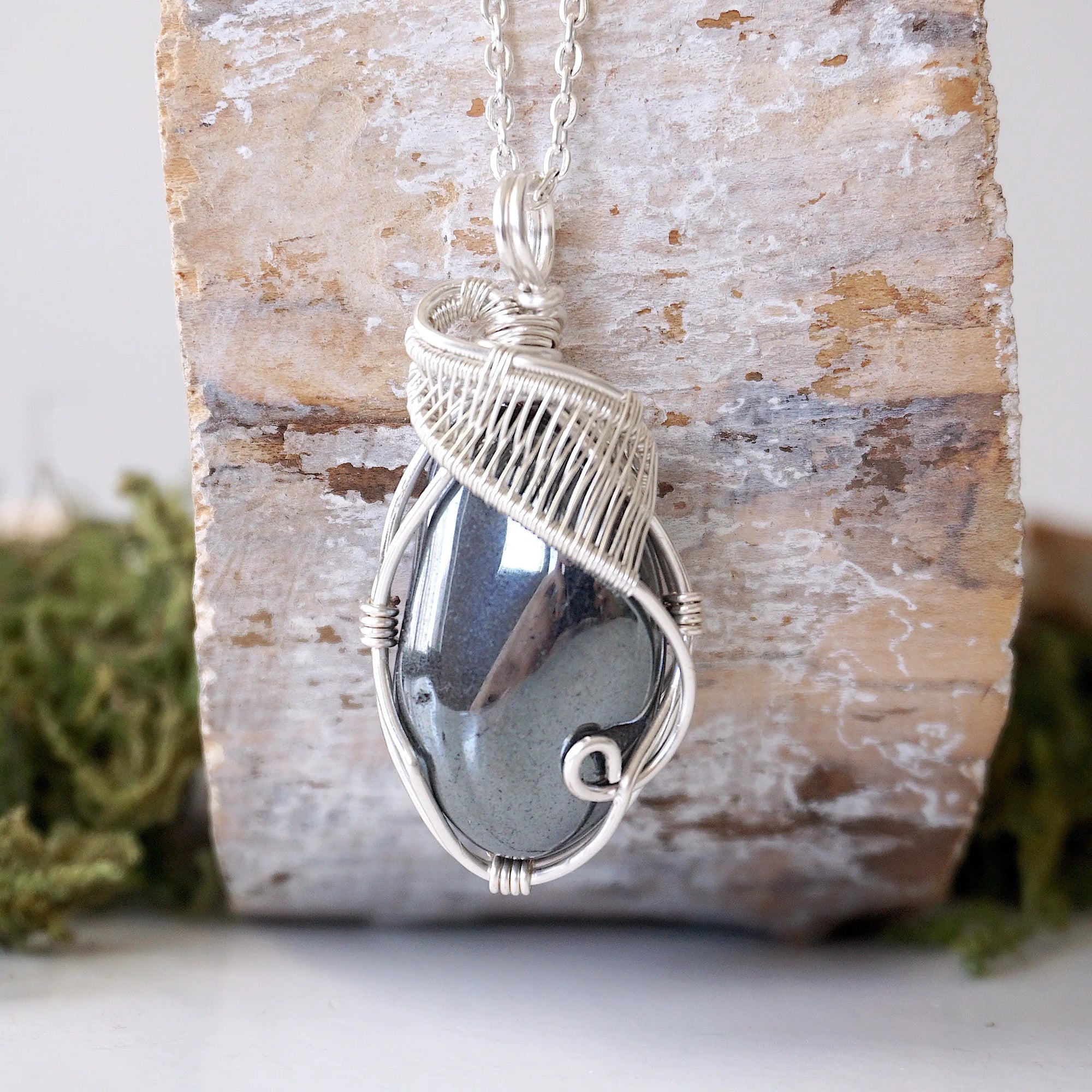 Hematite Necklace - Silver Plated Necklace Designs by Nature Gems